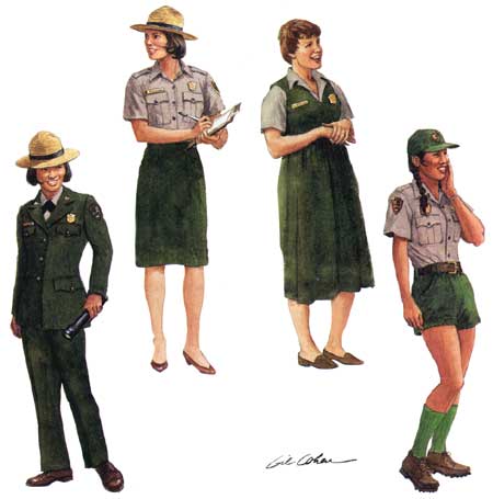 The 1980s brought the women into the mainstream of the National Park Service by furnishing them all the various uniforms needed to accomplish their mission.